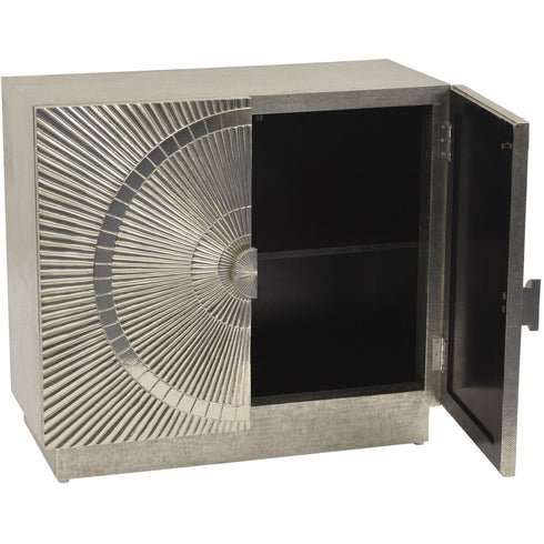 Libra Coco Silver Embossed Metal 2 Small Cabinet